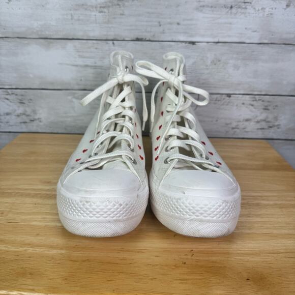 Converse Chuck Taylor Special Edition Lift Hearts Sneakers Size 10 - Picture 2 of 7